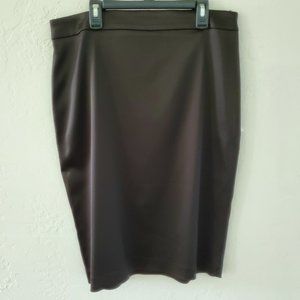 Tadashi Skirt Size 12, UK 14, Black Stretch Pencil Straight Zip